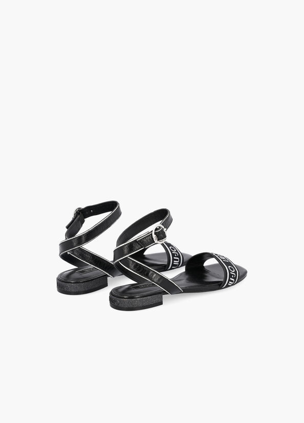 Sandali flat con logo jacquard