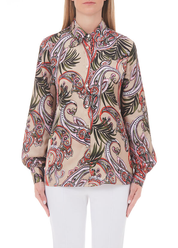 Camicia in raso stampato