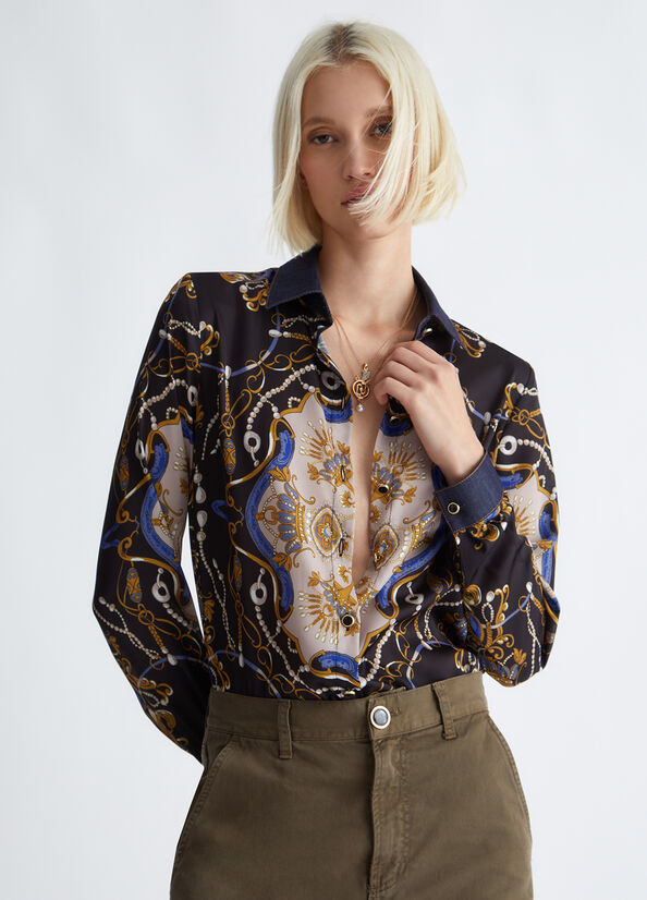 Camicia con stampa foulard