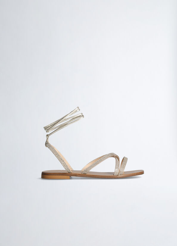 Sandali flat con strass