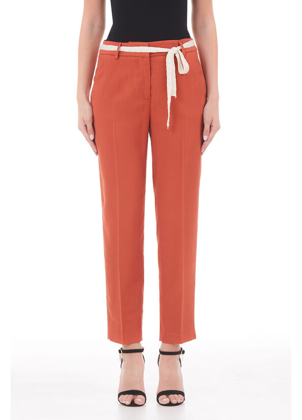 Pantaloni con cintura macramè