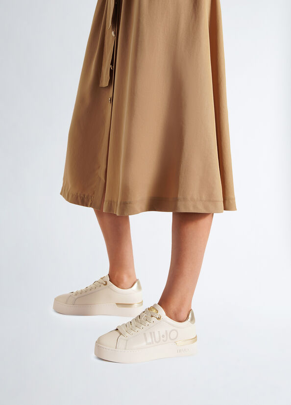 Sneakers in pelle con logo