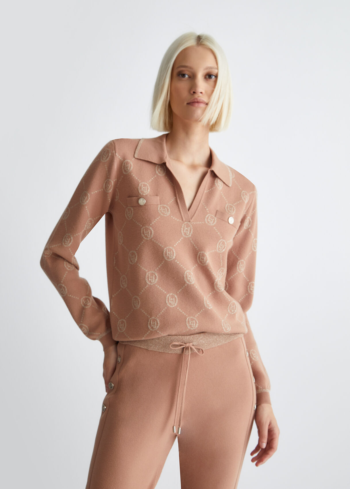 Jumper with lurex® logo