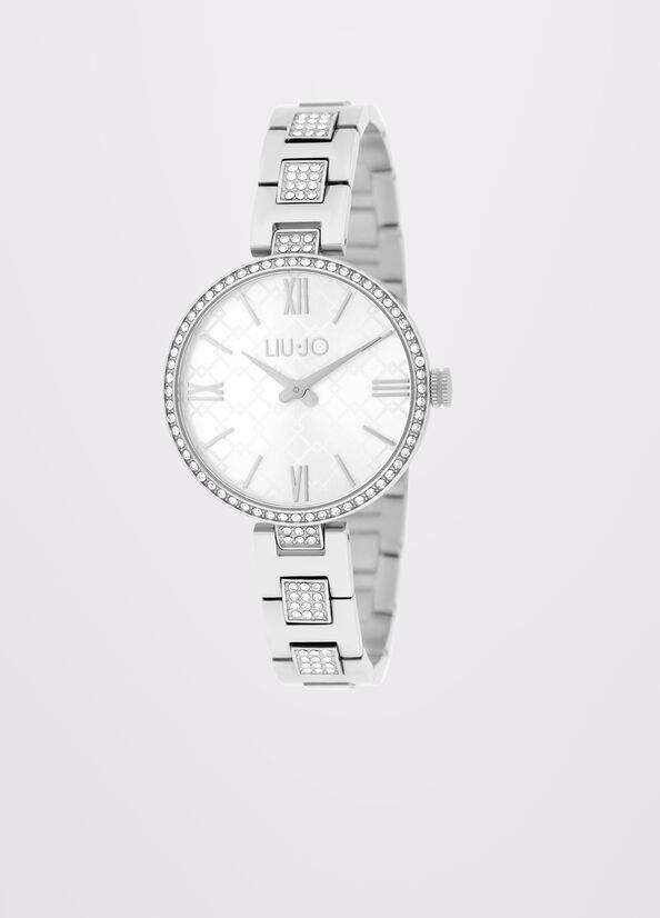 Orologio in acciaio con strass