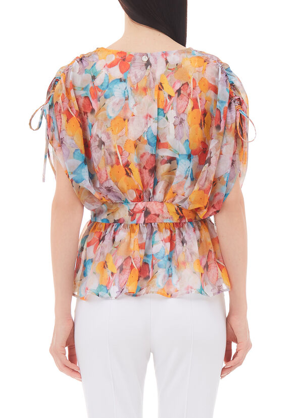 Top in chiffon stampato