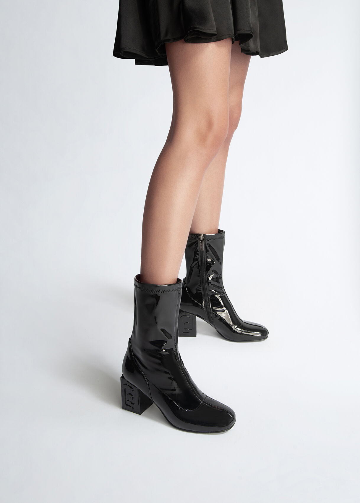 Patent ankle boots