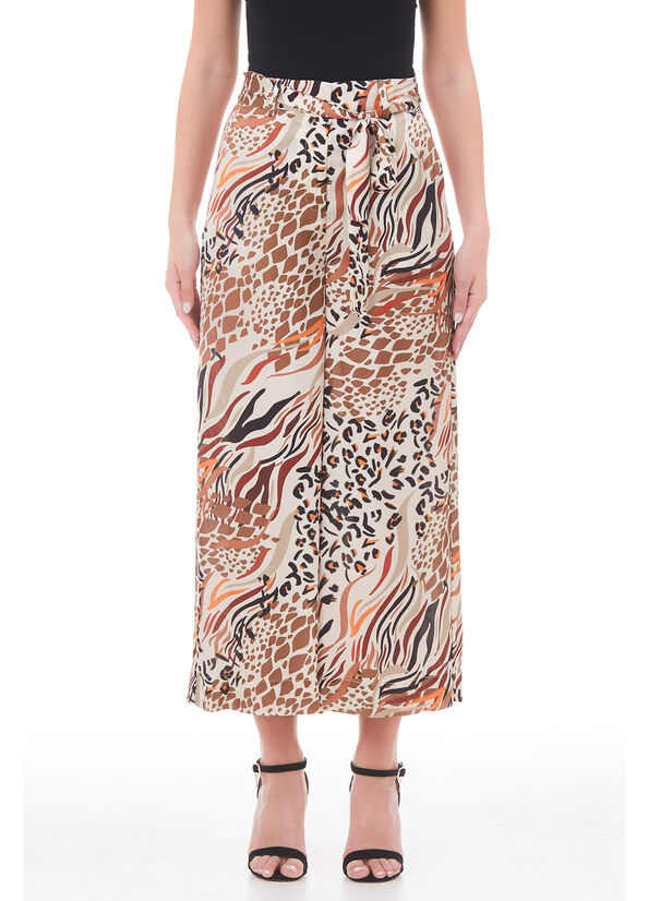 Pantalone cropped in raso stretch