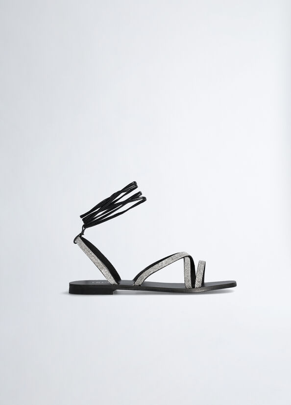 Sandali flat con strass