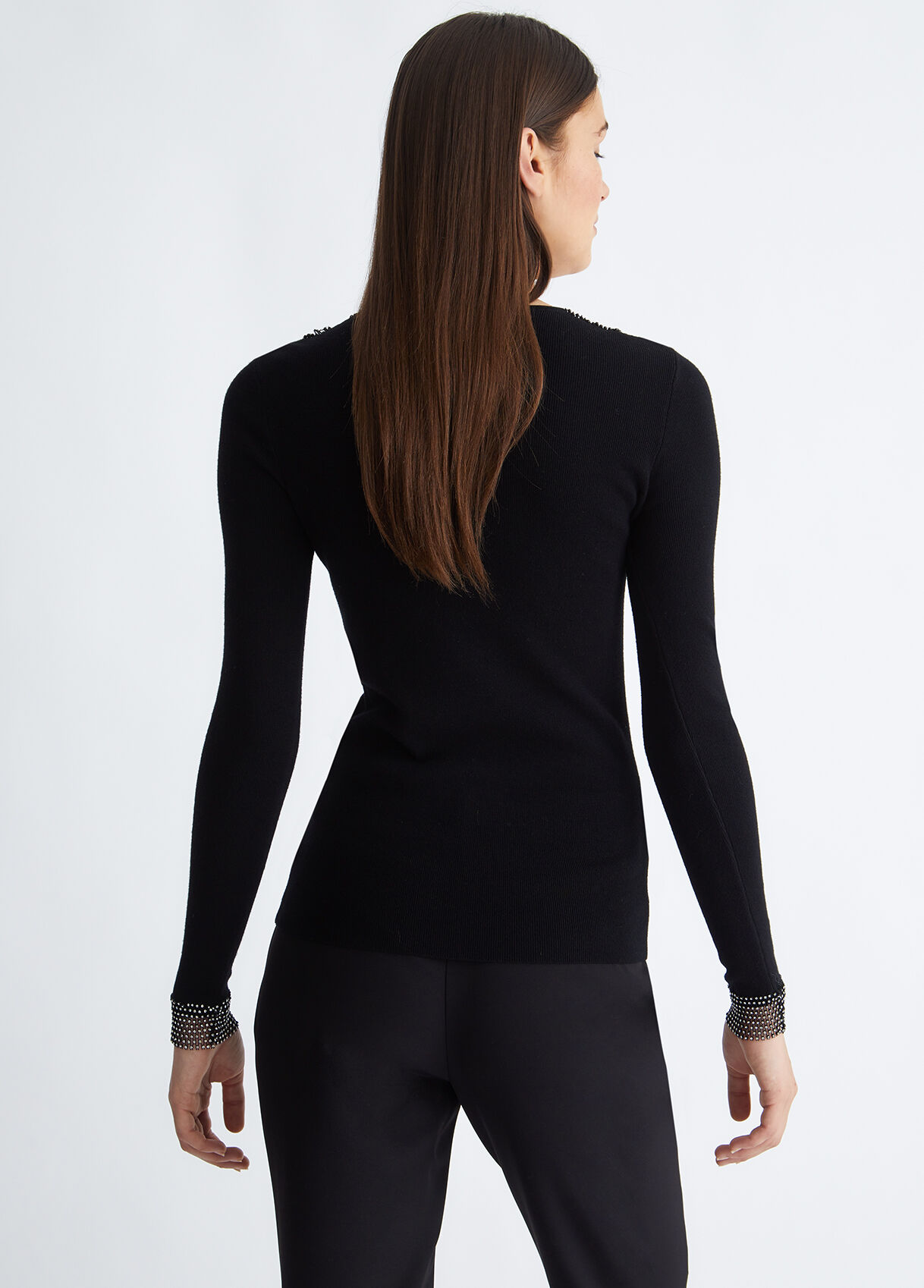 Eco-friendly jumper with rhinestones