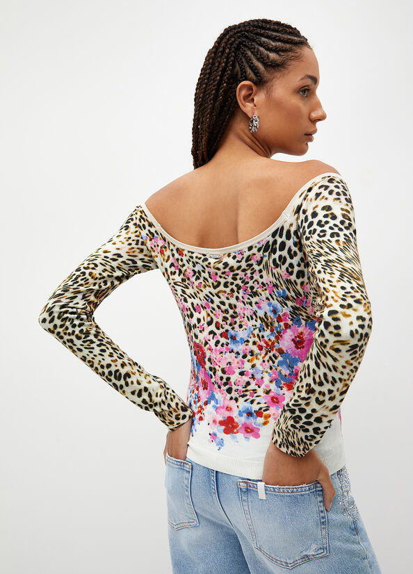 Maglia animalier floreale