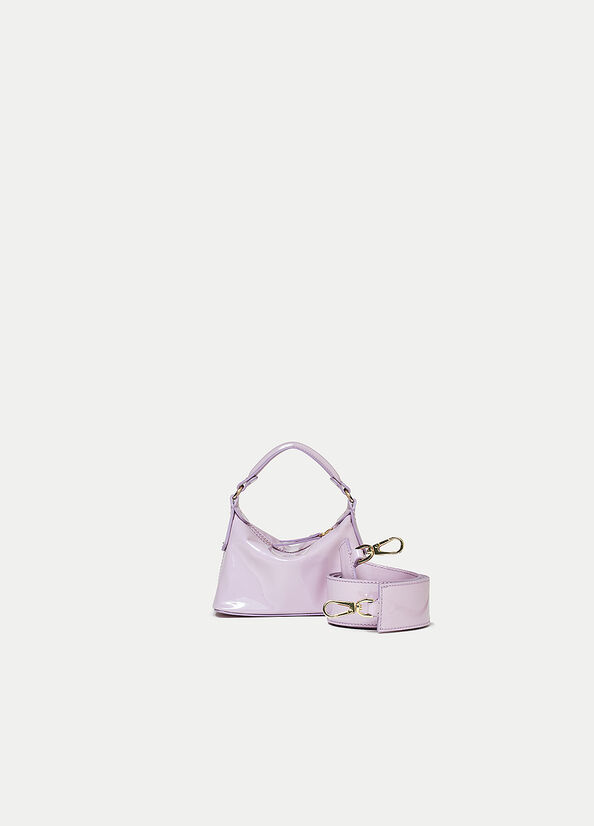 Micro borsa hobo in vernice