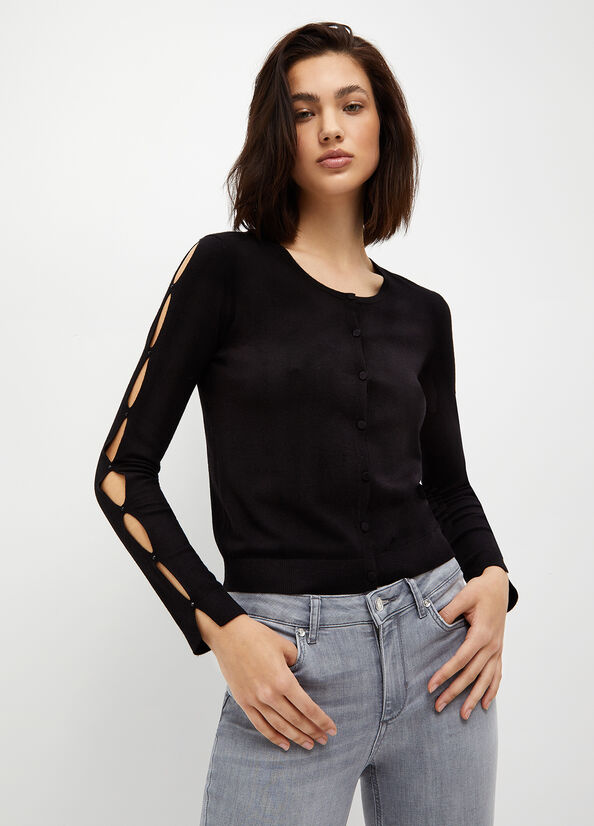 Cardigan nero ecosostenibile