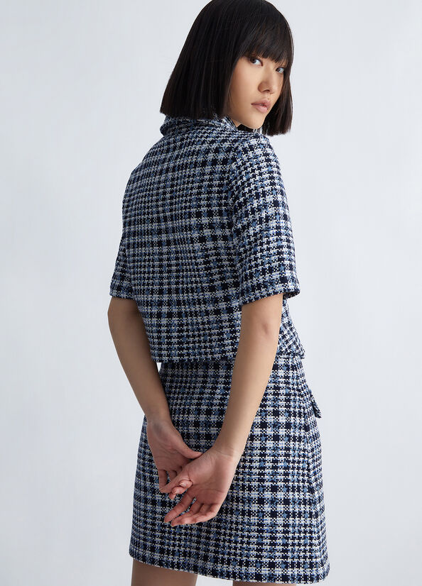 Camicia cropped in tweed