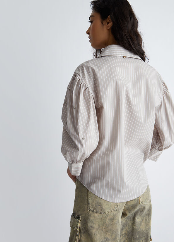 Camicia oversize con ricami gioiello