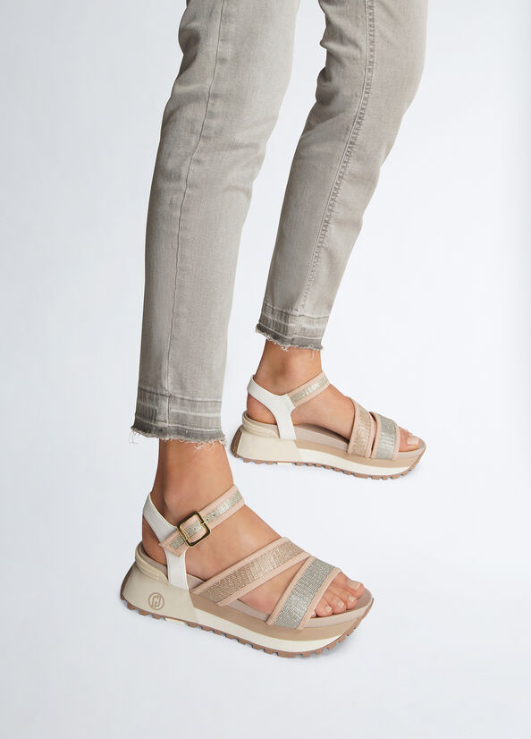 Sandali platform con glitter