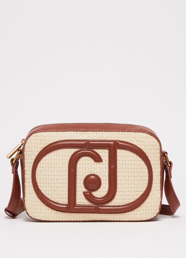 Borsa a tracolla intrecciata con logo