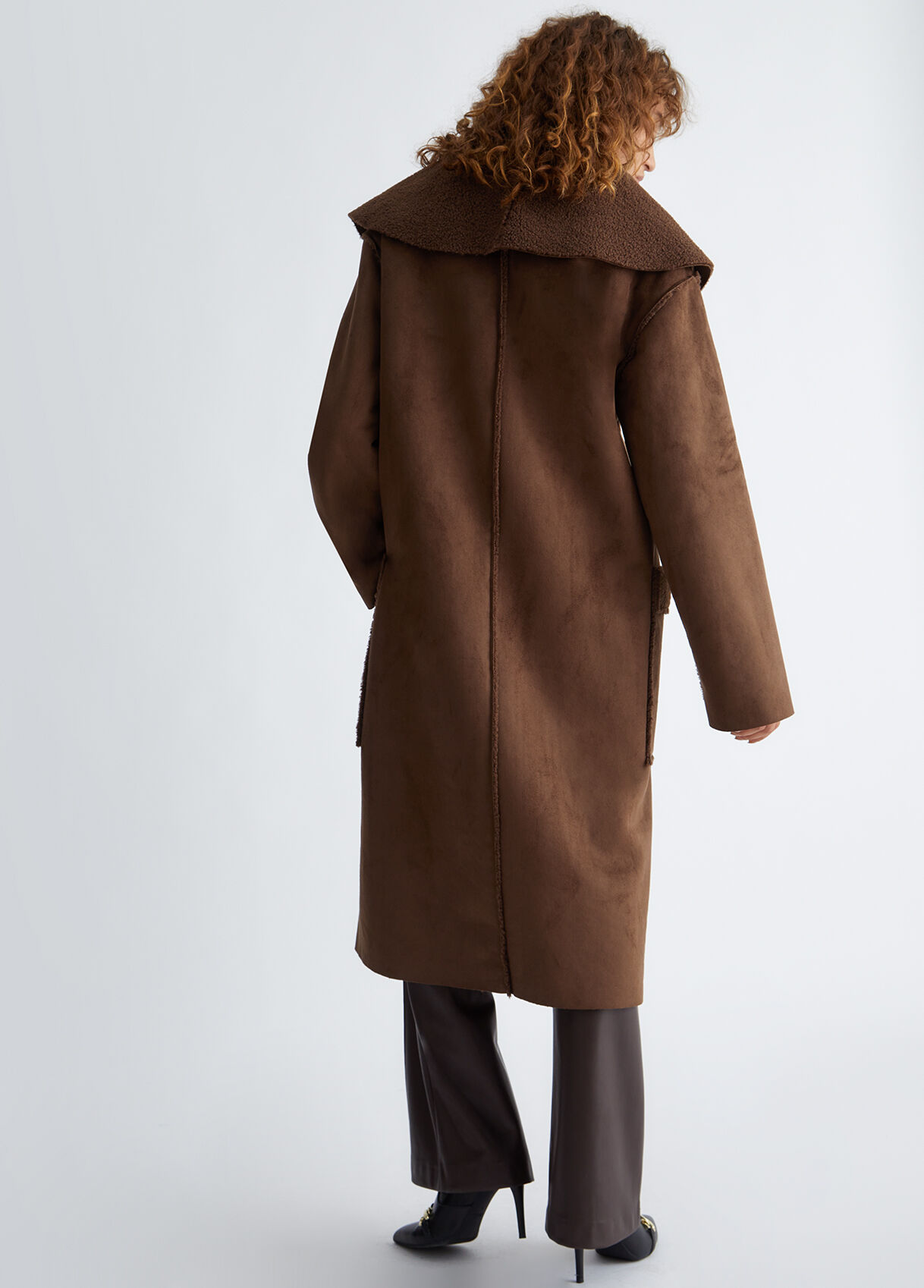 Brown faux shearling coat