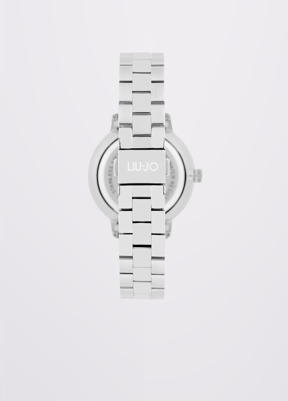 Orologio in acciaio con cristalli