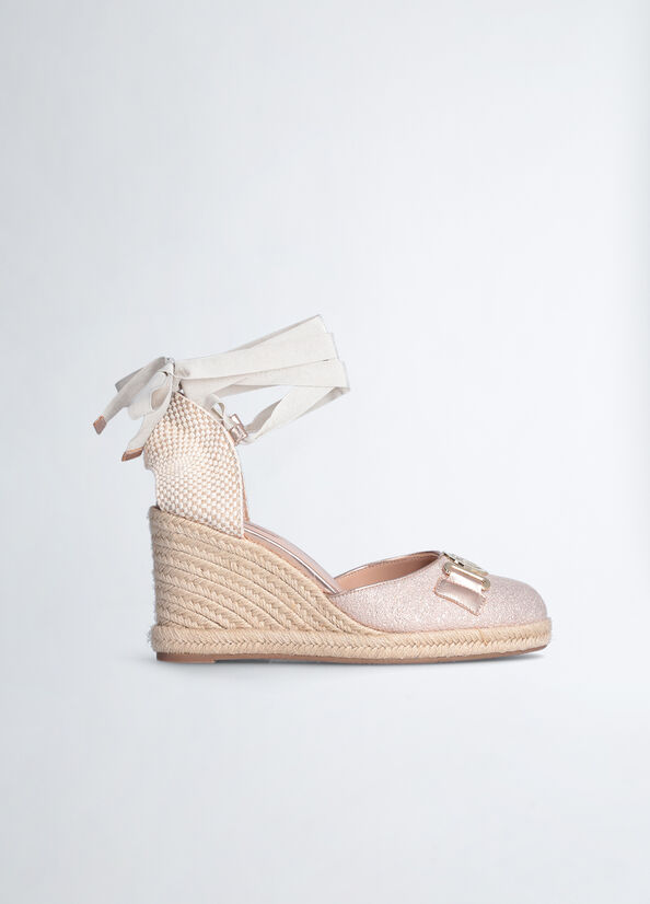 Espadrillas glitter con zeppa