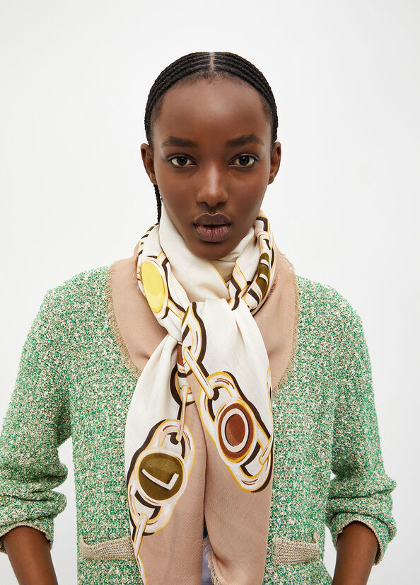 Foulard con stampa bijoux
