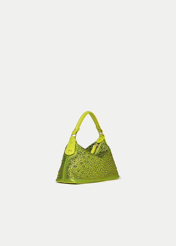 Mini borsa hobo con strass
