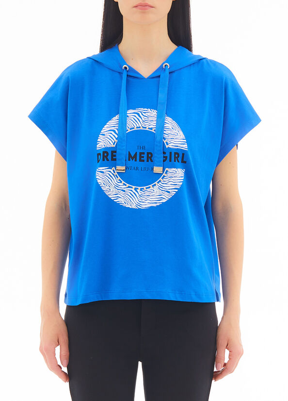 T-shirt ecosostenibile con cappuccio