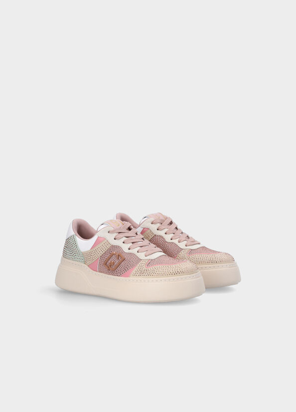 Sneakers multicolor con strass