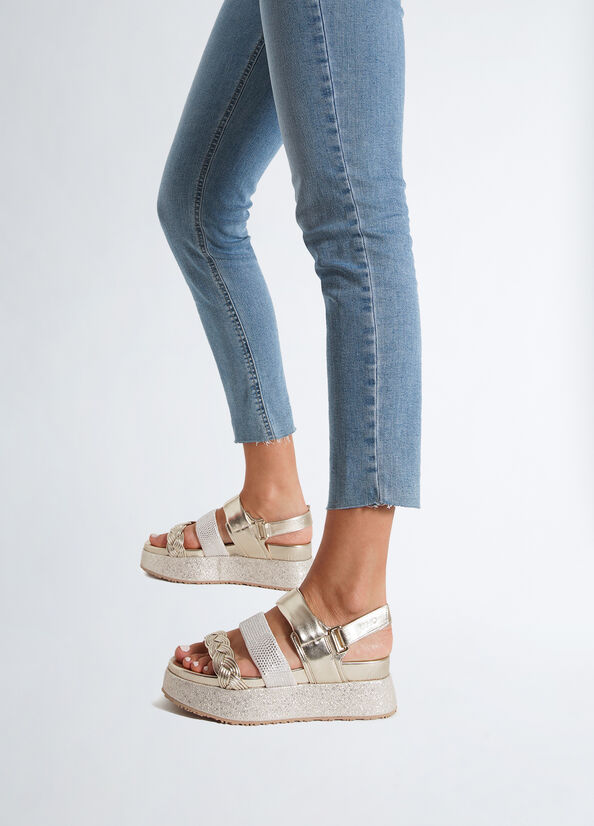 Sandali platform con strass