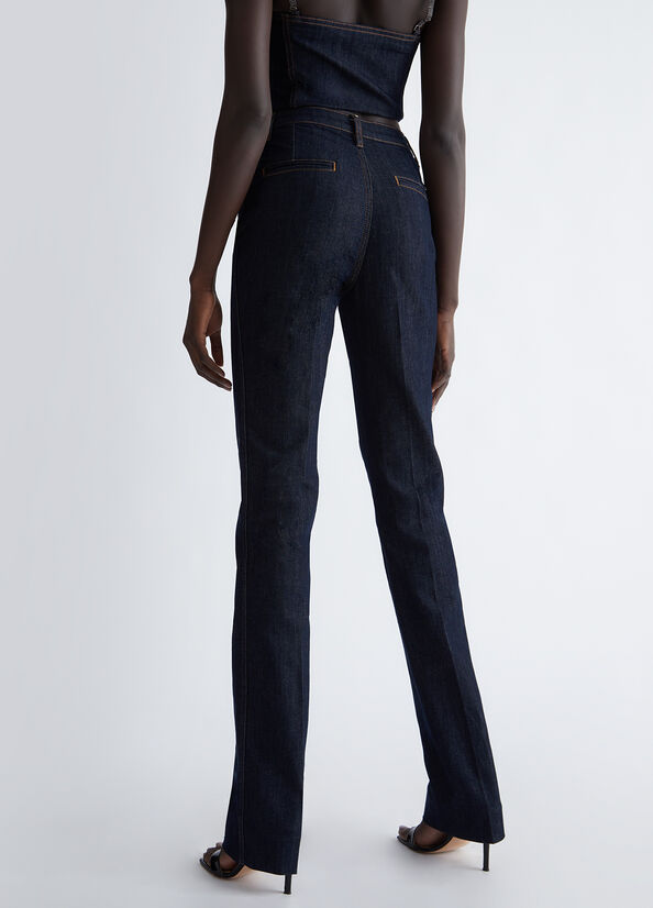Jeans straight con piega stirata
