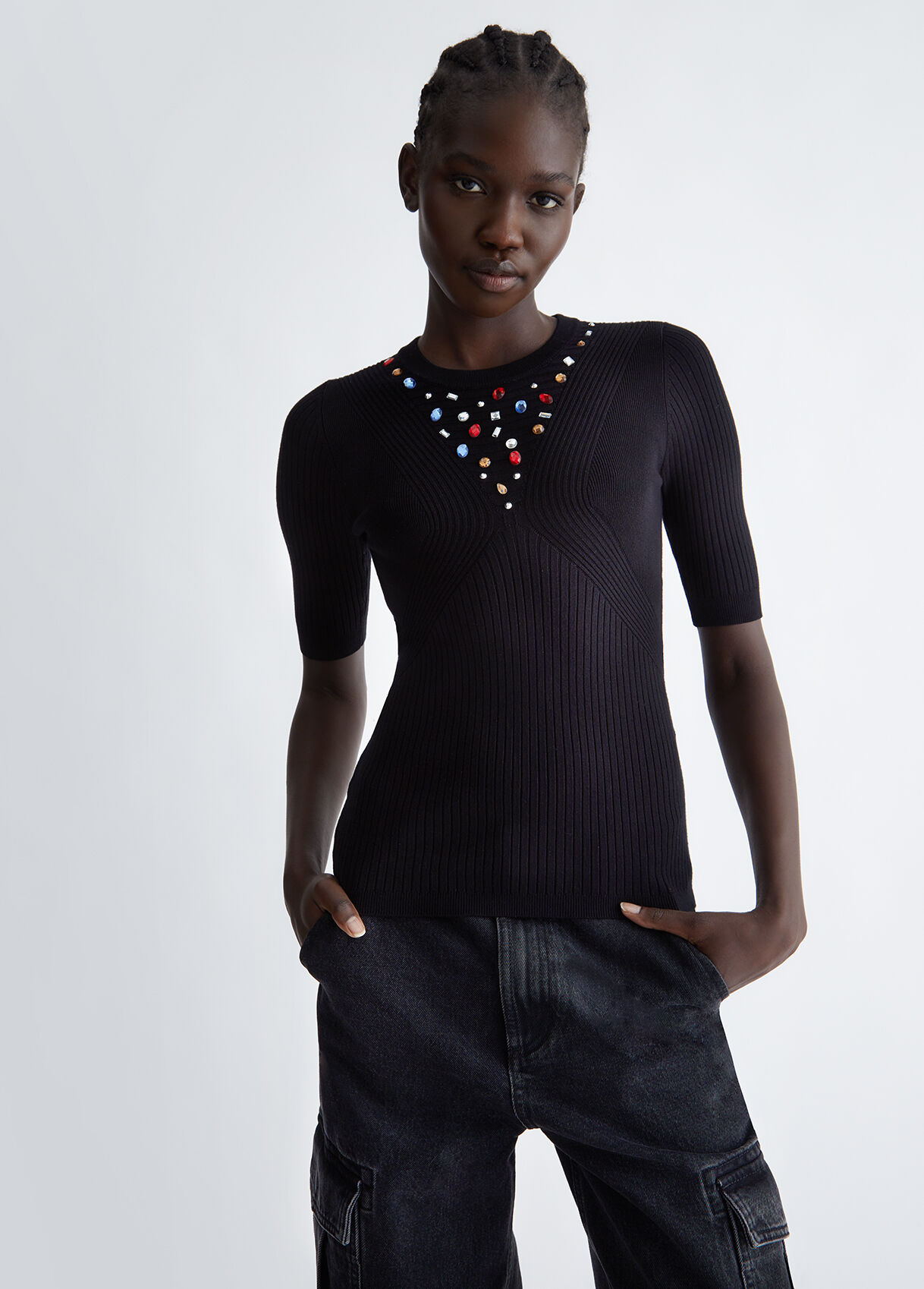 Eco-friendly top with gemstones