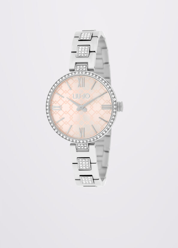 Orologio in acciaio con strass