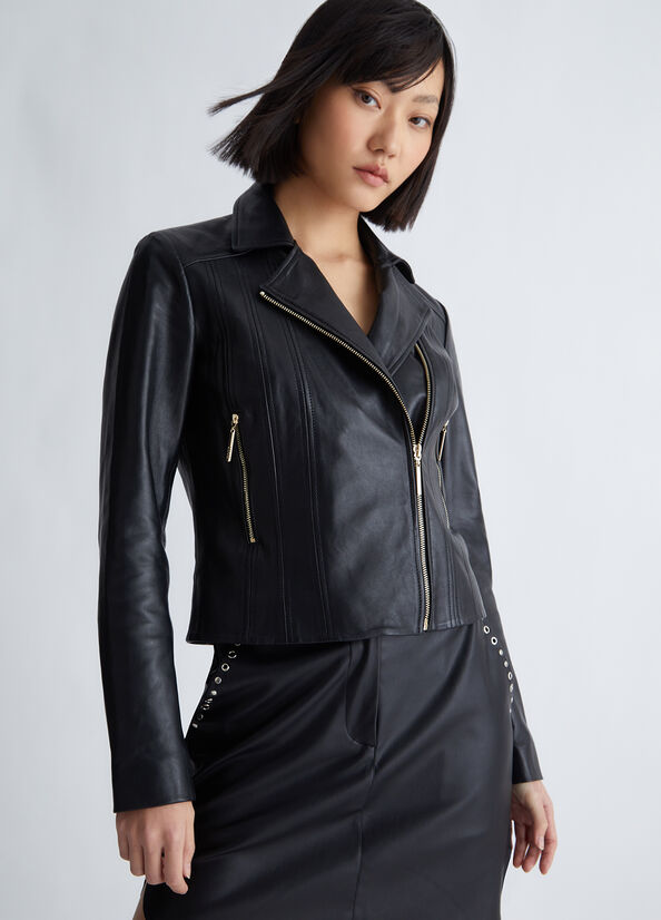 Giacca biker in nappa