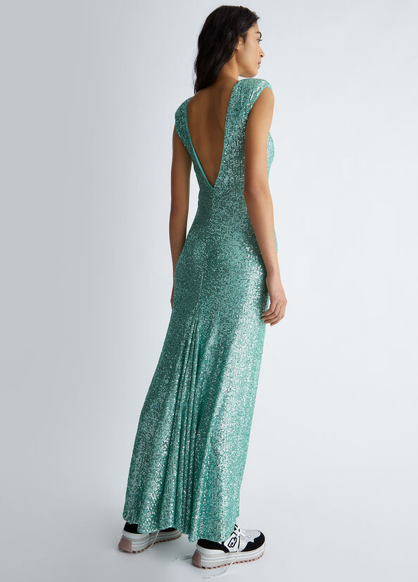 Vestito lungo in paillettes