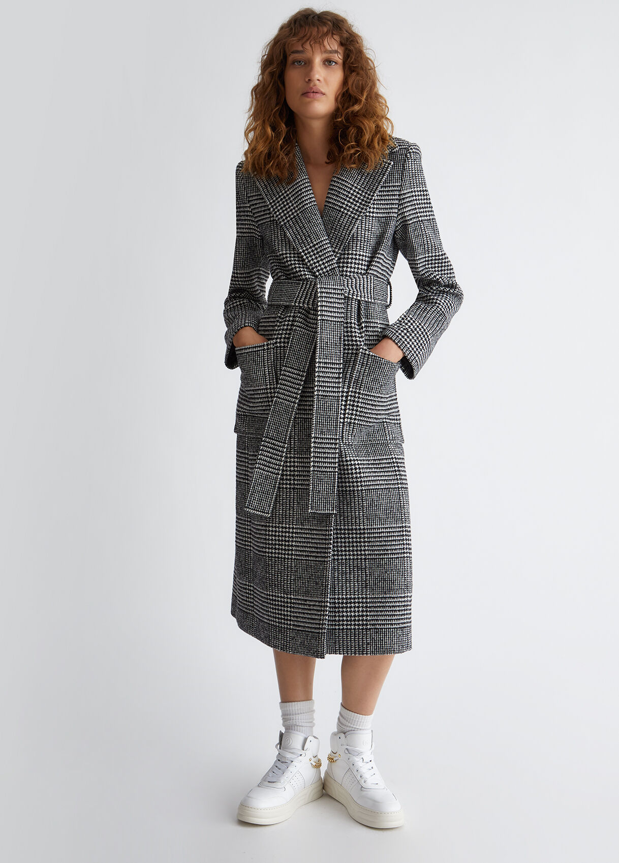 Glen plaid coat