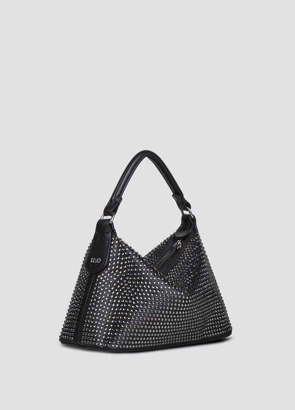 Borsa hobo mini con strass