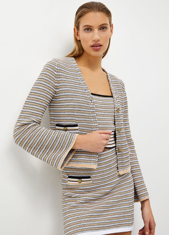Cardigan crochet a righe