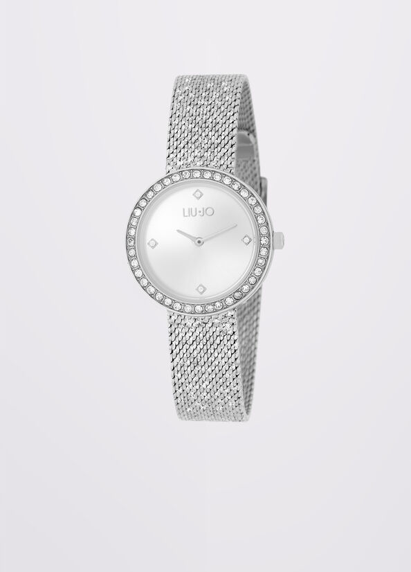 Orologio in acciaio con cristalli