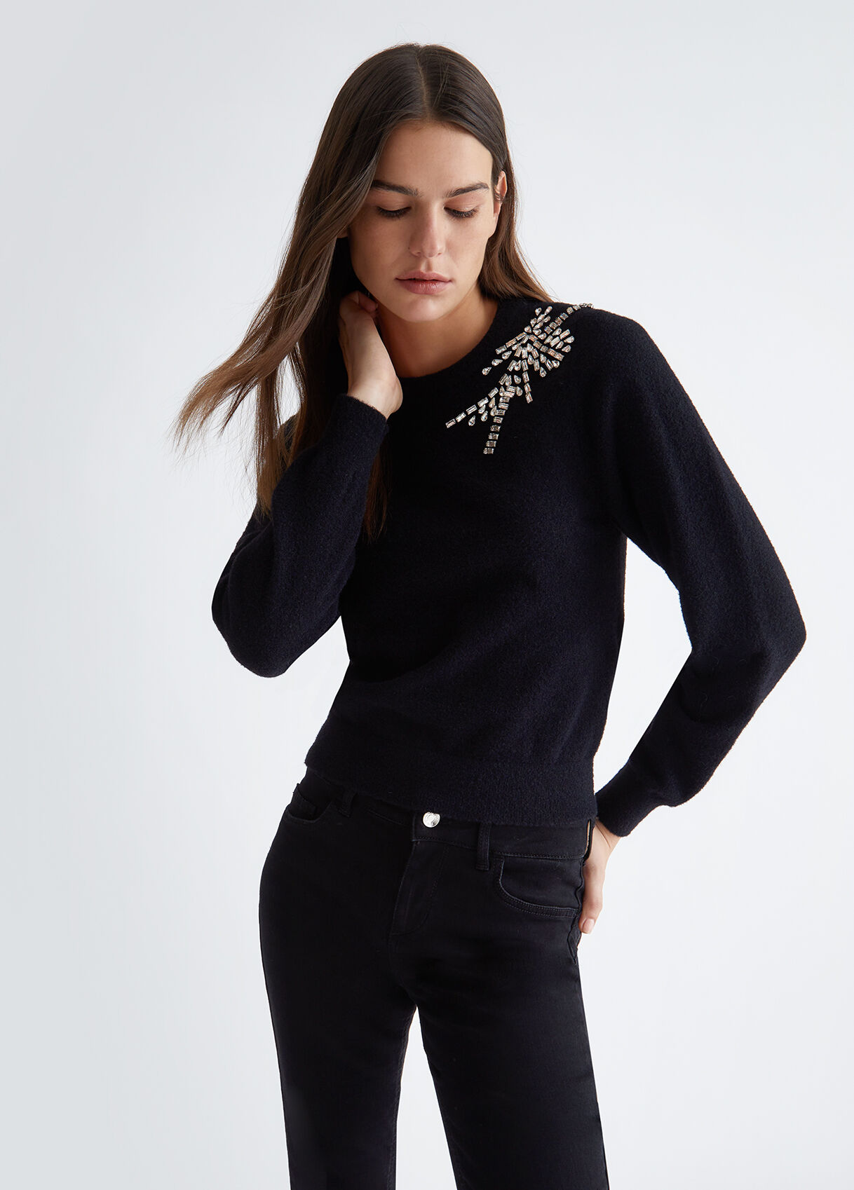 Jumper with gemstones