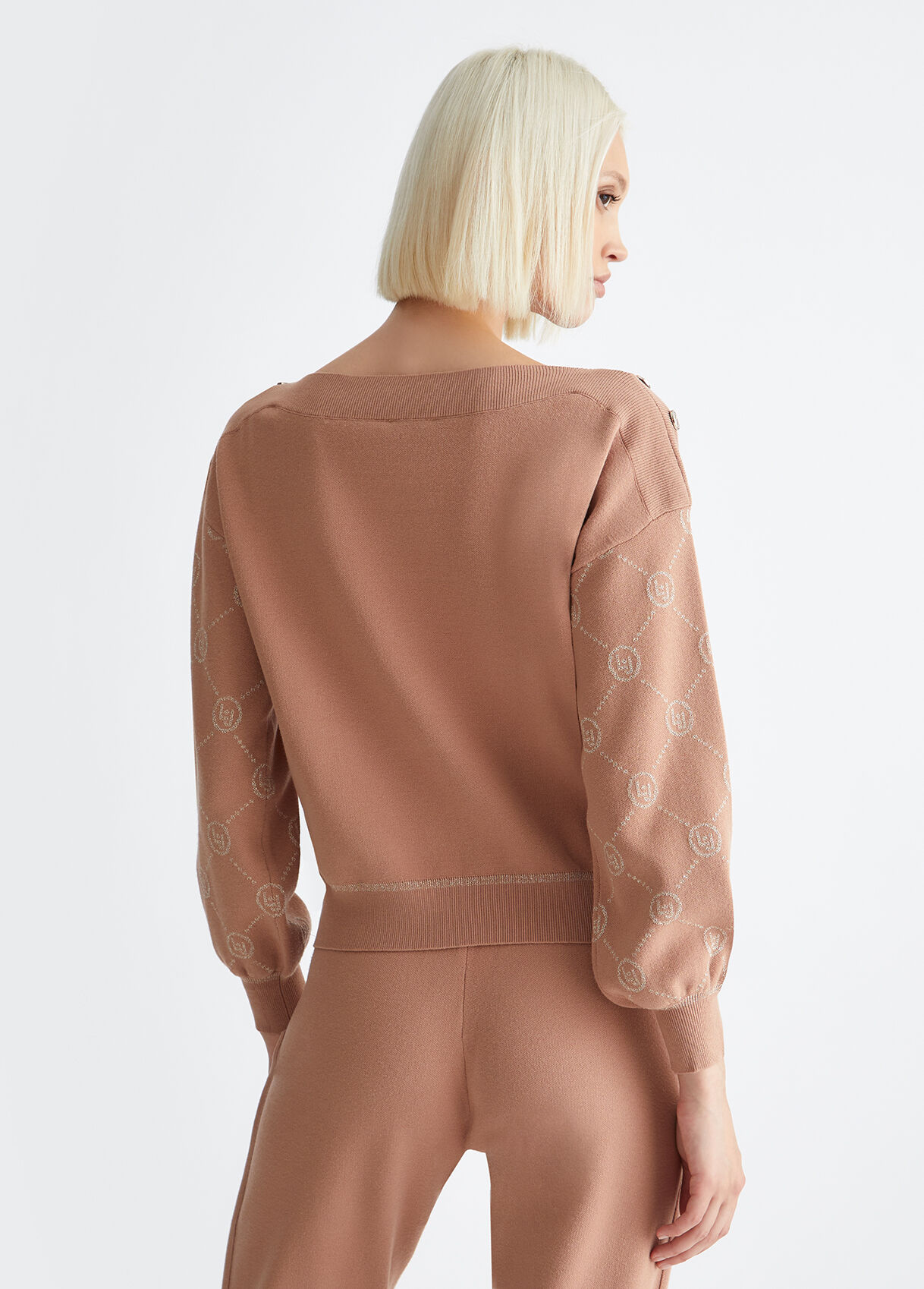 Jumper with lurex® logo