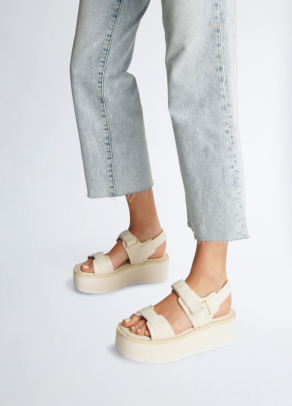 Sandali platform con micro perle