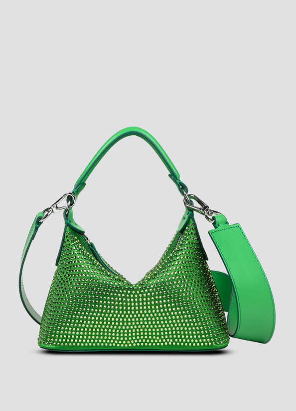 Borsa hobo mini con strass
