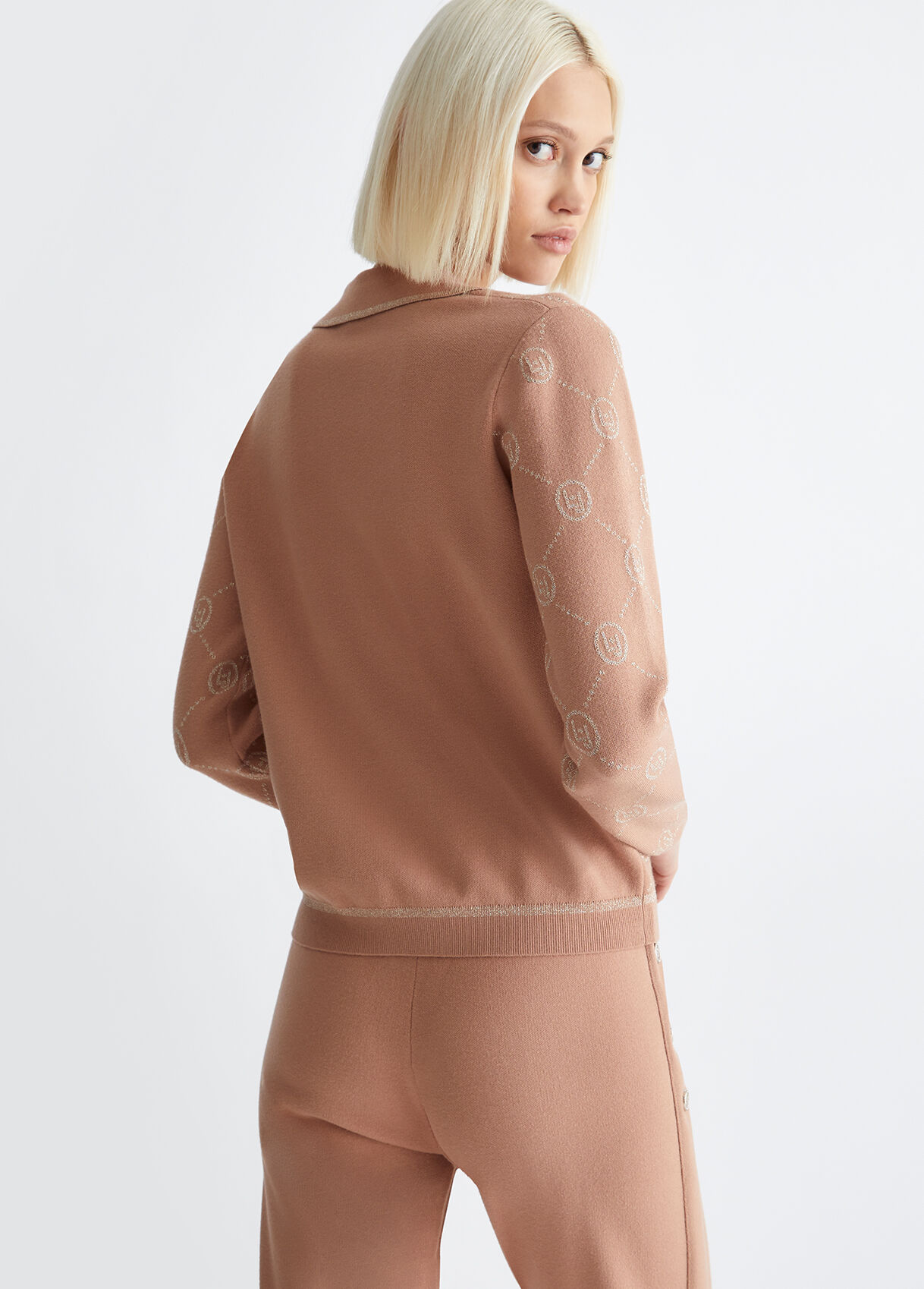 Jumper with lurex® logo