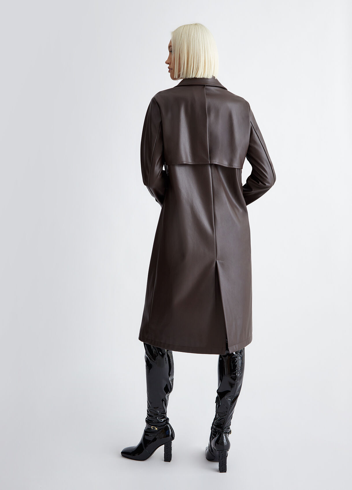 Coated fabric trench coat