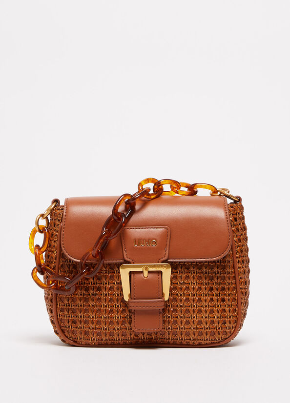 Borsa a spalla intrecciata a mano