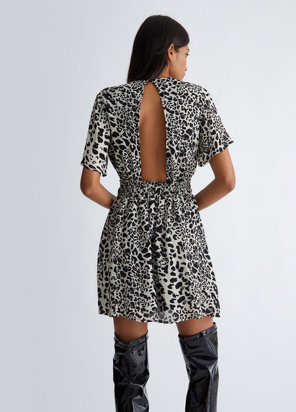 Vestito corto animalier