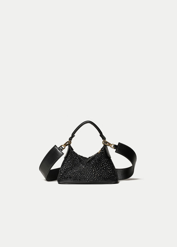 Mini borsa hobo con strass