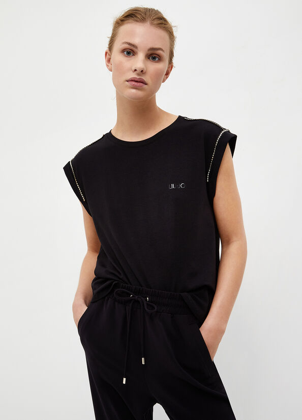 T-shirt con strass