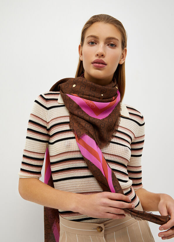 Foulard con logo jacquard