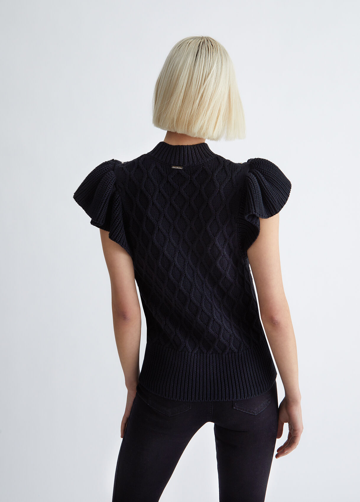 Knit top with rhinestones
