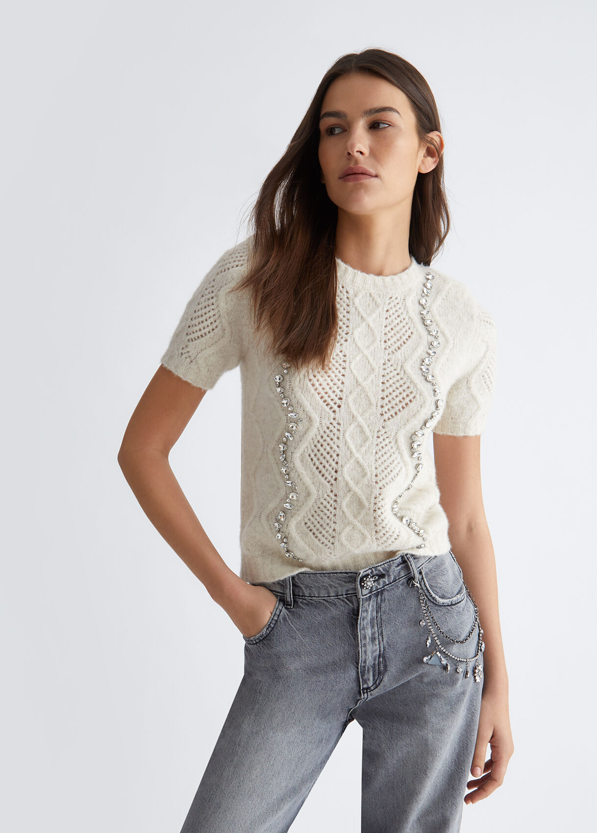 Jumper with gemstones